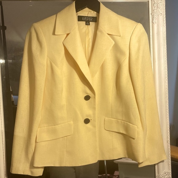 Kasper Yellow Two button blazer - size 4 - Picture 1 of 4